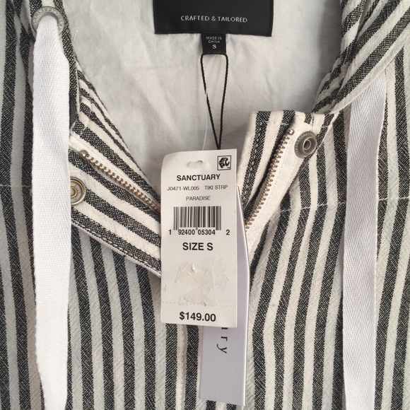 NWT Sanctuary Nova Hooded Linen Jacket Tiki Stripe - Picture 8 of 8